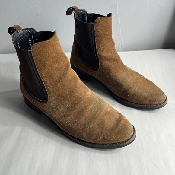 Thursday Boot Co Suede Duchess Chelsea Boots Size 9 in Cognac - Picture 2 of 13